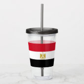 Patriottische Acryl Tumbler met vlag van Egypte Acryl Drinkbeker (Voorkant)