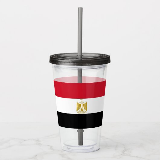 Patriottische Acryl Tumbler met vlag van Egypte Acryl Drinkbeker (Voorkant)