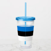 Patriottische Acryl Tumbler met vlag van Estland Acryl Drinkbeker (Rechts)