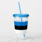 Patriottische Acryl Tumbler met vlag van Estland Acryl Drinkbeker (Links)