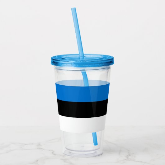 Patriottische Acryl Tumbler met vlag van Estland Acryl Drinkbeker (Links)