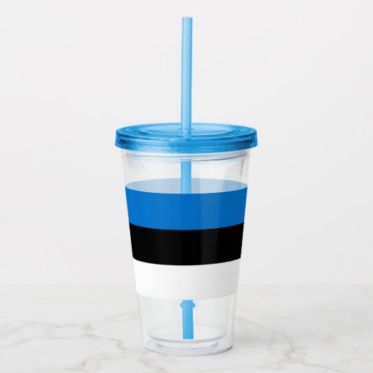 Patriottische Acryl Tumbler met vlag van Estland Acryl Drinkbeker (Voorkant)