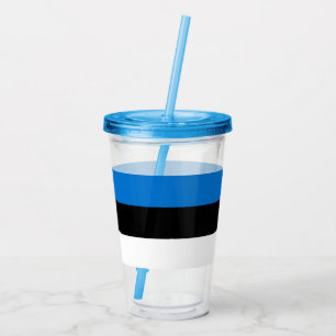 Patriottische Acryl Tumbler met vlag van Estland Drinkbeker