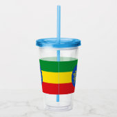 Patriottische Acryl Tumbler met vlag van Ethiopië Acryl Drinkbeker (Rechts)