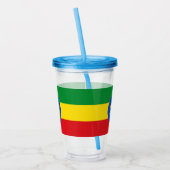Patriottische Acryl Tumbler met vlag van Ethiopië Acryl Drinkbeker (Links)
