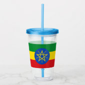 Patriottische Acryl Tumbler met vlag van Ethiopië Drinkbeker (Voorkant)