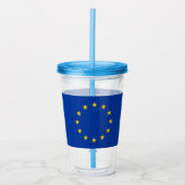 Patriottische Acryl Tumbler met vlag van Europa Acryl Drinkbeker (Voorkant)