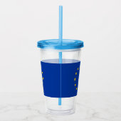Patriottische Acryl Tumbler met vlag van Europa Drinkbeker (Rechts)