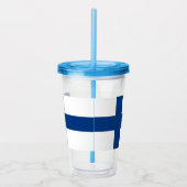 Patriottische Acryl Tumbler met vlag van Finland Acryl Drinkbeker (Rechts)