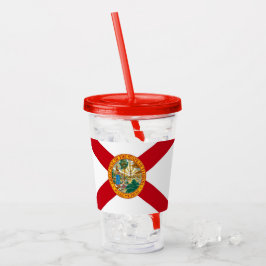 Patriottische Acryl Tumbler met vlag van Florida Acryl Drinkbeker