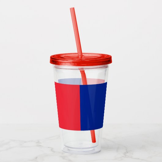Patriottische Acryl Tumbler met vlag van Frankrijk Acryl Drinkbeker (Links)