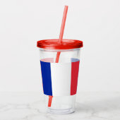Patriottische Acryl Tumbler met vlag van Frankrijk Acryl Drinkbeker (Achterkant)