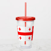 Patriottische Acryl Tumbler met vlag van Georgië Acryl Drinkbeker (Rechts)