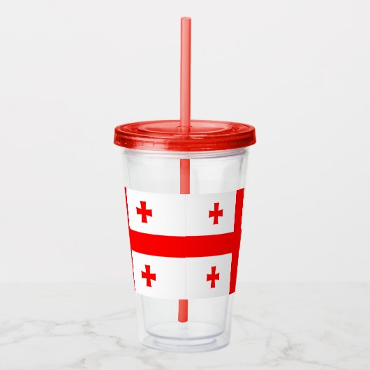 Patriottische Acryl Tumbler met vlag van Georgië Acryl Drinkbeker (Rechts)