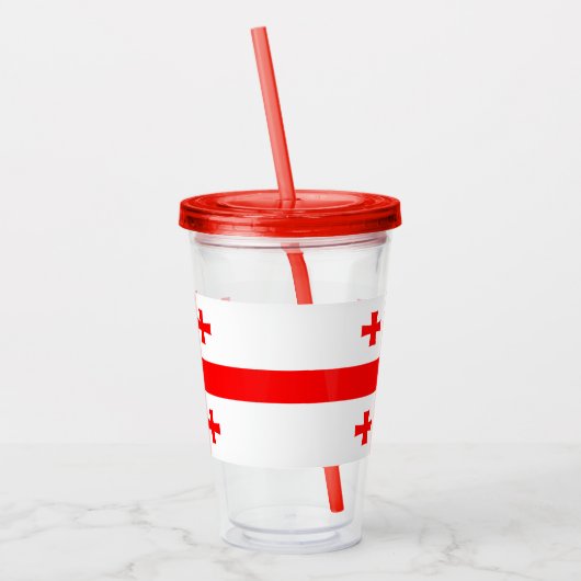 Patriottische Acryl Tumbler met vlag van Georgië Acryl Drinkbeker (Links)