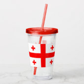 Patriottische Acryl Tumbler met vlag van Georgië Acryl Drinkbeker (Achterkant)