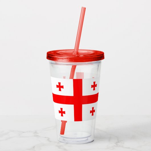 Patriottische Acryl Tumbler met vlag van Georgië Acryl Drinkbeker (Achterkant)