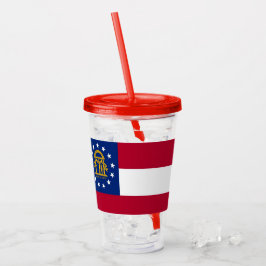 Patriottische Acryl Tumbler met vlag van Georgië Acryl Drinkbeker