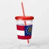 Patriottische Acryl Tumbler met vlag van Georgië Acryl Drinkbeker (Links)