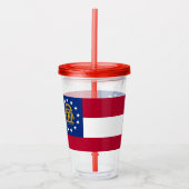Patriottische Acryl Tumbler met vlag van Georgië Acryl Drinkbeker (Voorkant)