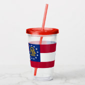 Patriottische Acryl Tumbler met vlag van Georgië Acryl Drinkbeker (Achterkant)