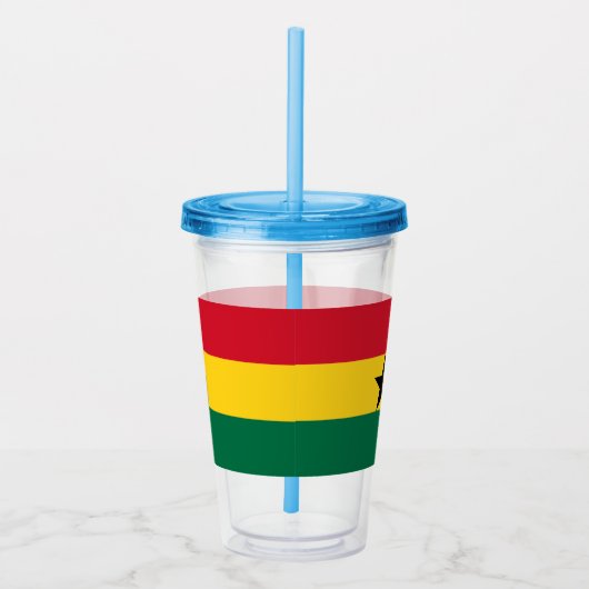 Patriottische Acryl Tumbler met vlag van Ghana Acryl Drinkbeker (Rechts)