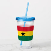Patriottische Acryl Tumbler met vlag van Ghana Acryl Drinkbeker (Achterkant)