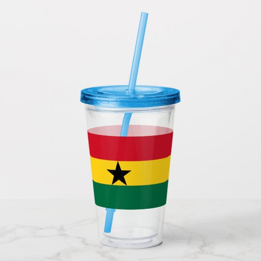 Patriottische Acryl Tumbler met vlag van Ghana Acryl Drinkbeker (Achterkant)