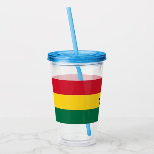 Patriottische Acryl Tumbler met vlag van Ghana Acryl Drinkbeker (Links)
