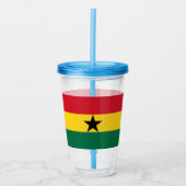 Patriottische Acryl Tumbler met vlag van Ghana Acryl Drinkbeker (Voorkant)