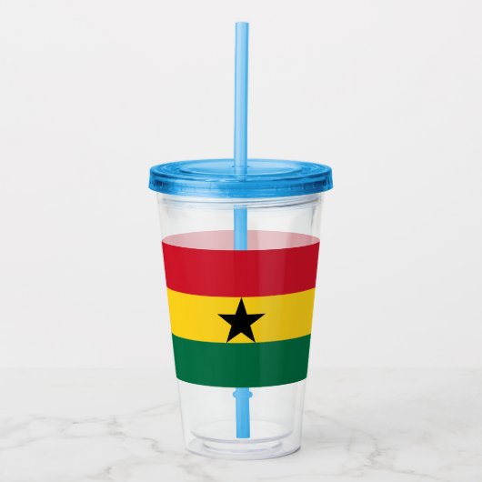 Patriottische Acryl Tumbler met vlag van Ghana Acryl Drinkbeker (Voorkant)