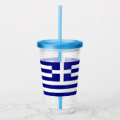 Patriottische Acryl Tumbler met vlag van Griekenla Acryl Drinkbeker (Voorkant)