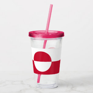 Patriottische Acryl Tumbler met vlag van Groenland Acryl Drinkbeker