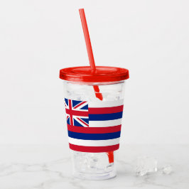 Patriottische Acryl Tumbler met vlag van Hawaï Acryl Drinkbeker