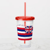 Patriottische Acryl Tumbler met vlag van Hawaï Acryl Drinkbeker (Rechts)