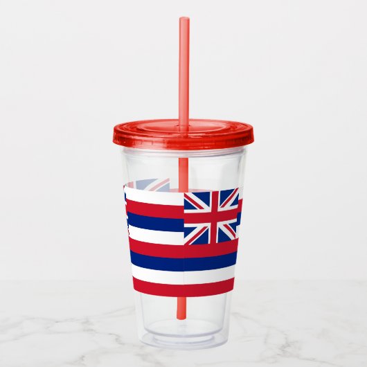 Patriottische Acryl Tumbler met vlag van Hawaï Acryl Drinkbeker (Rechts)