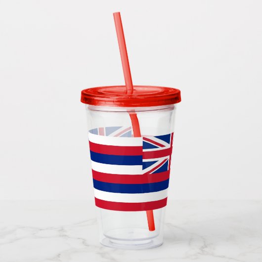 Patriottische Acryl Tumbler met vlag van Hawaï Acryl Drinkbeker (Links)