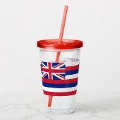 Patriottische Acryl Tumbler met vlag van Hawaï Acryl Drinkbeker (Achterkant)
