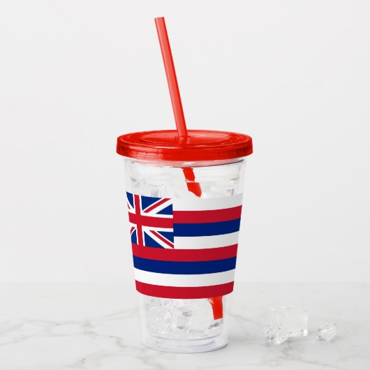Patriottische Acryl Tumbler met vlag van Hawaï Drinkbeker (Voorkant ijs)