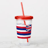 Patriottische Acryl Tumbler met vlag van Hawaï Drinkbeker (Links)