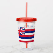 Patriottische Acryl Tumbler met vlag van Hawaï Drinkbeker (Voorkant)