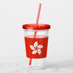 Patriottische Acryl Tumbler met vlag van Hong Kong Acryl Drinkbeker