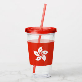 Patriottische Acryl Tumbler met vlag van Hong Kong Drinkbeker