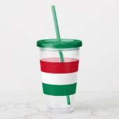 Patriottische Acryl Tumbler met vlag van Hongarije Acryl Drinkbeker (Links)