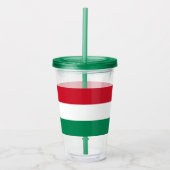 Patriottische Acryl Tumbler met vlag van Hongarije Acryl Drinkbeker (Voorkant)
