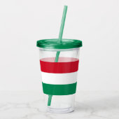 Patriottische Acryl Tumbler met vlag van Hongarije Acryl Drinkbeker (Achterkant)