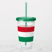 Patriottische Acryl Tumbler met vlag van Hongarije Acryl Drinkbeker (Rechts)