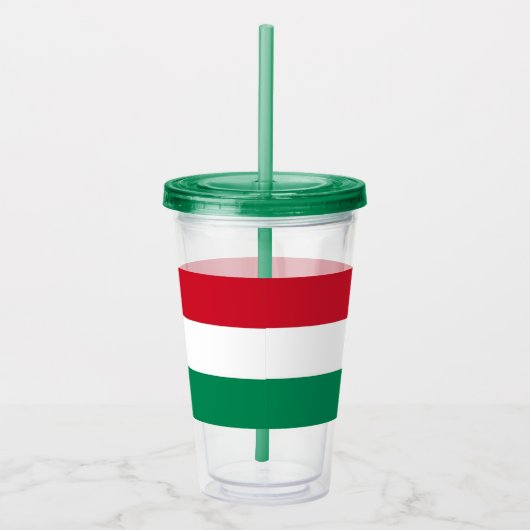 Patriottische Acryl Tumbler met vlag van Hongarije Acryl Drinkbeker (Rechts)
