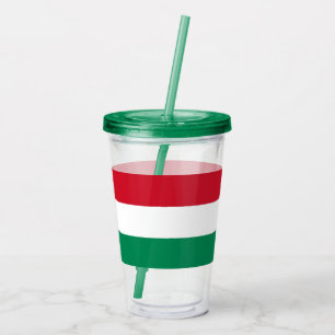 Patriottische Acryl Tumbler met vlag van Hongarije Drinkbeker