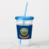 Patriottische Acryl Tumbler met vlag van Idaho Acryl Drinkbeker (Achterkant)